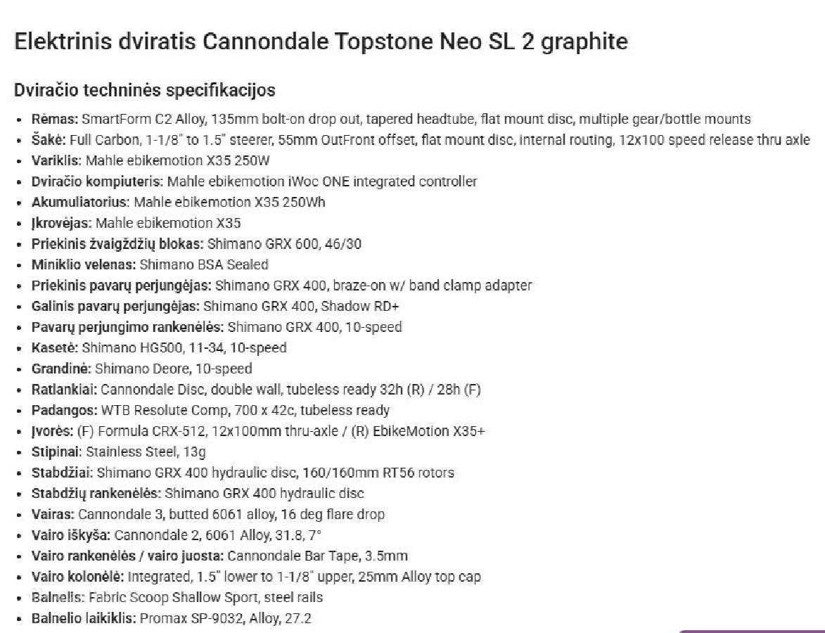 Elektrinis Cannondale Topstone Neo Sl2 - nuotraukos Nr. 11