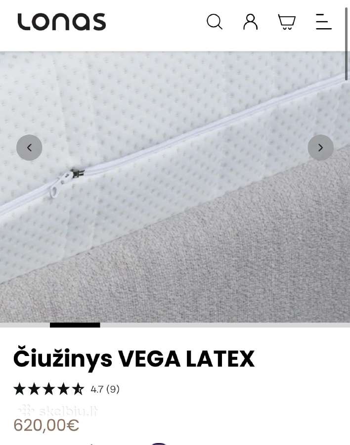 Malm lova su 180 Lonas Vega Latex čiužinių - nuotraukos Nr. 8