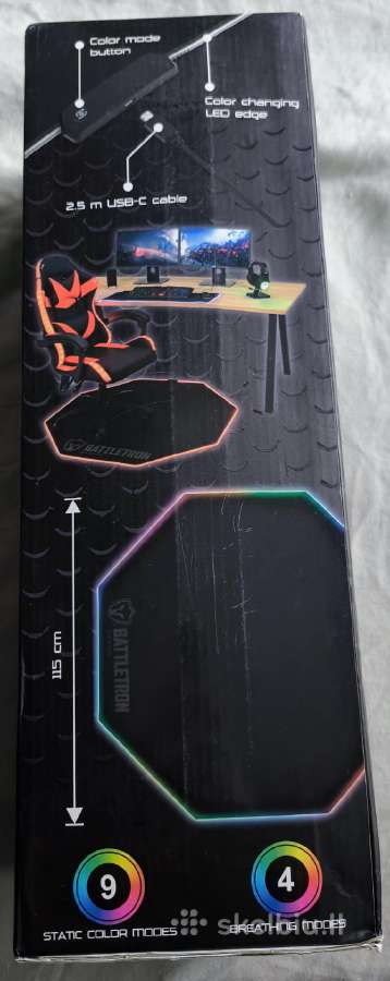 Battletron LED Gaming kilimėlis 115115 cm Rgb - nuotraukos Nr. 2