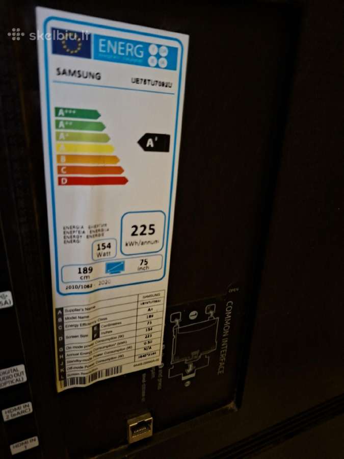 Parduodamas 75 colių (189 cm) Samsung Ue75 - nuotraukos Nr. 2
