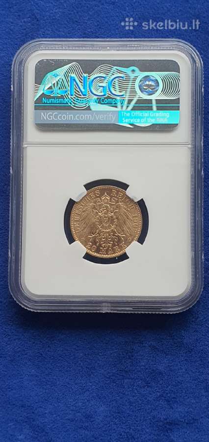 20 markiu auksine moneta ms 61 greidas 19 03 - nuotraukos Nr. 2