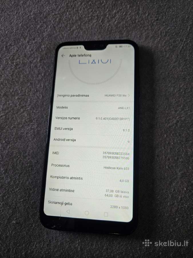 Huawey p20 Lite 64gb - nuotraukos Nr. 2