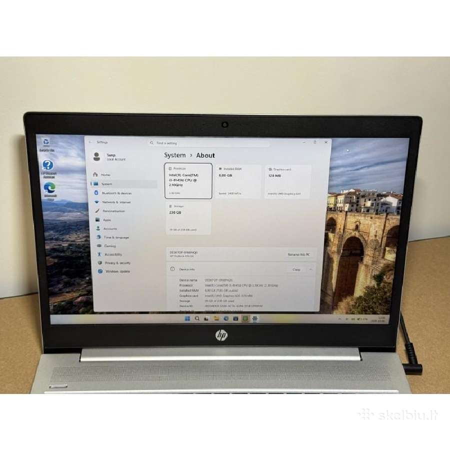 Hp Probook 450 G6 kompiuteris (8gb RAM-256gb SSD) - nuotraukos Nr. 3