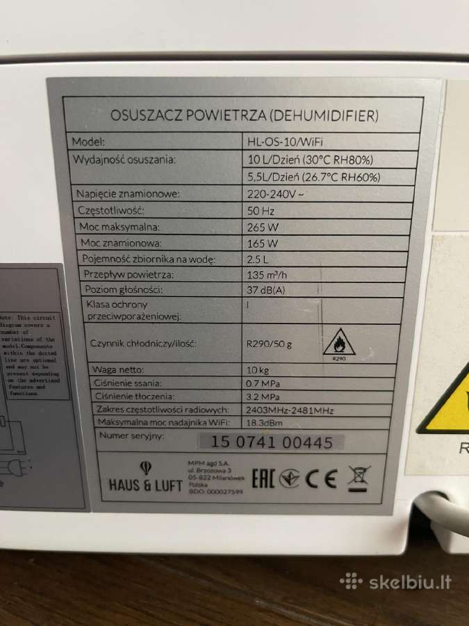 Oro sausintuvas / valytuvas, drėgmės surinktuvas - nuotraukos Nr. 6