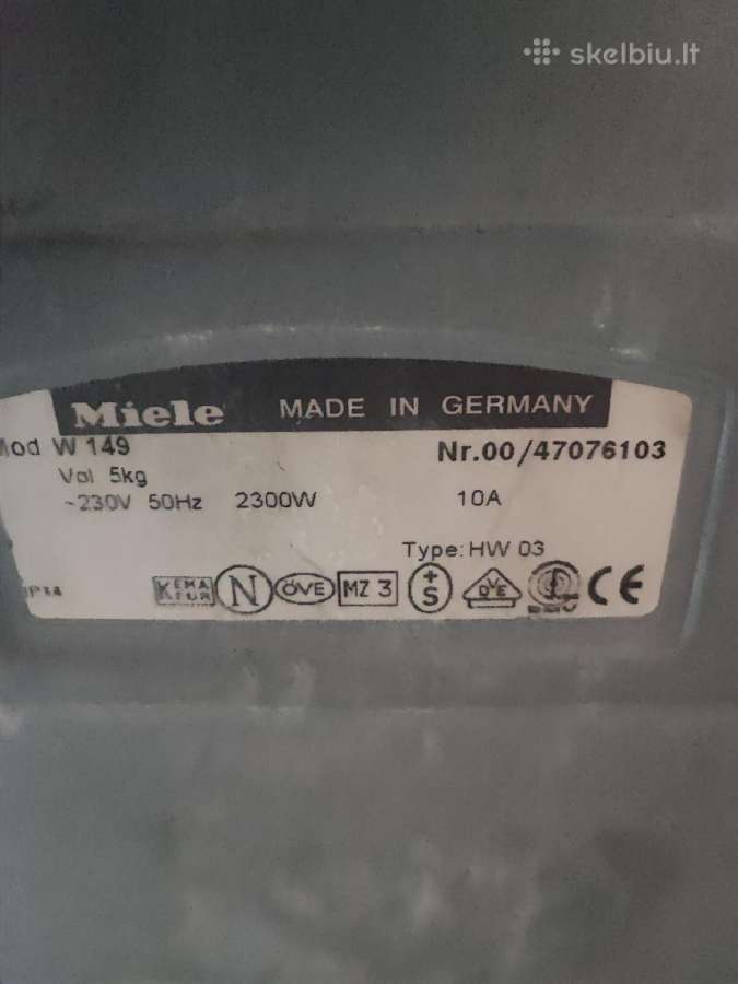 Miele skalbimo masina - nuotraukos Nr. 3
