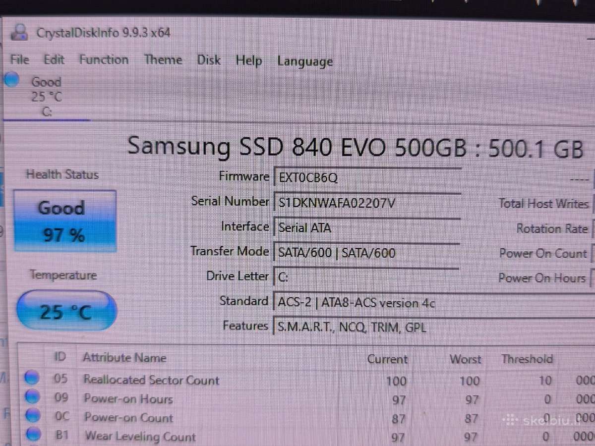 840 EVO 500gb - nuotraukos Nr. 3