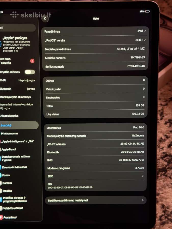 iPad Air 13 M2 128gb - nuotraukos Nr. 4