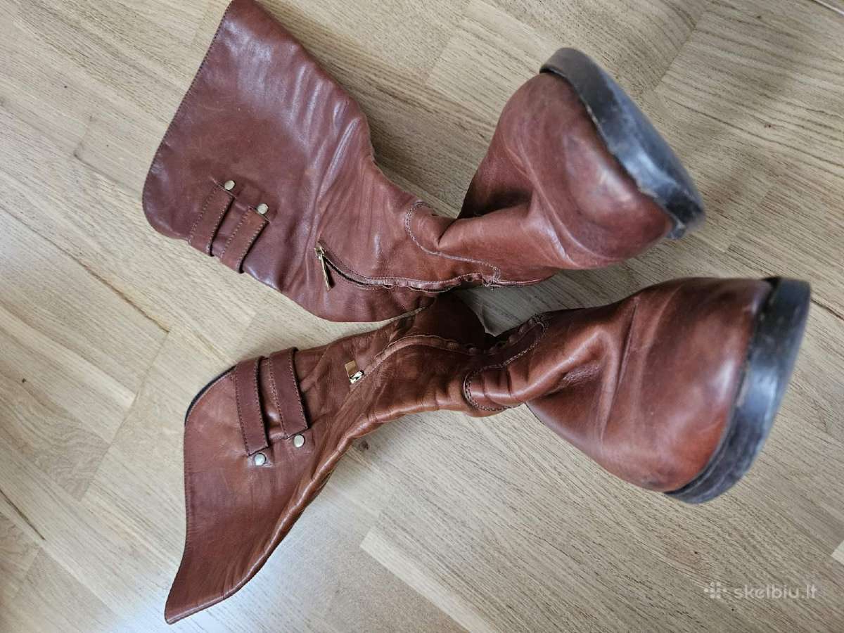 Originalūs L.k. Bennett rudi odiniai batai 39 - nuotraukos Nr. 4