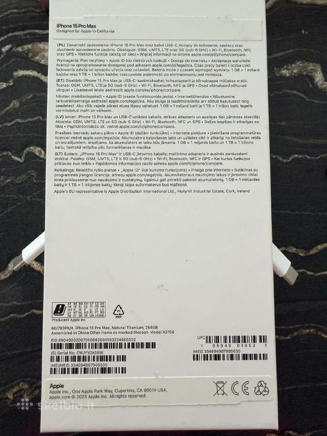 iPhone 15 pro max, Natural Titanium, 256gb - nuotraukos Nr. 10