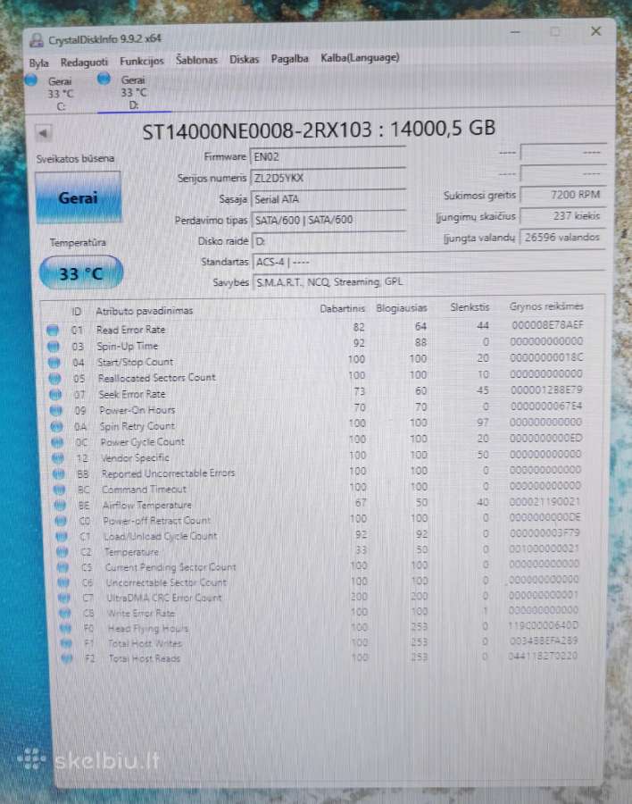 Seagate Ironwolf Pro St14000ne0008 14tb HDD - nuotraukos Nr. 4