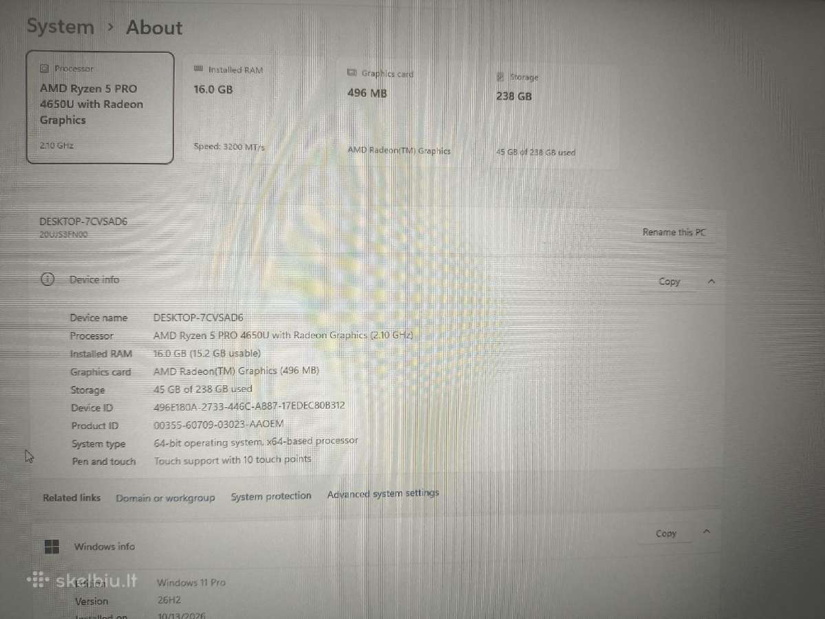 T14s Touch Ips Ryzen 5 4650u 16gb 256gb 12% - nuotraukos Nr. 4