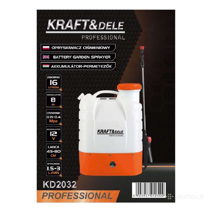Akumuliatorinis pesticidų purkštuvas 16l Kd2032 - nuotraukos Nr. 8