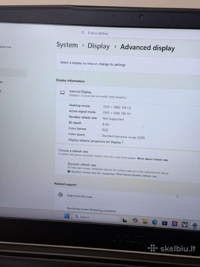 Msi Thin Gf63 Gaming Rtx 4050 - nuotraukos Nr. 5