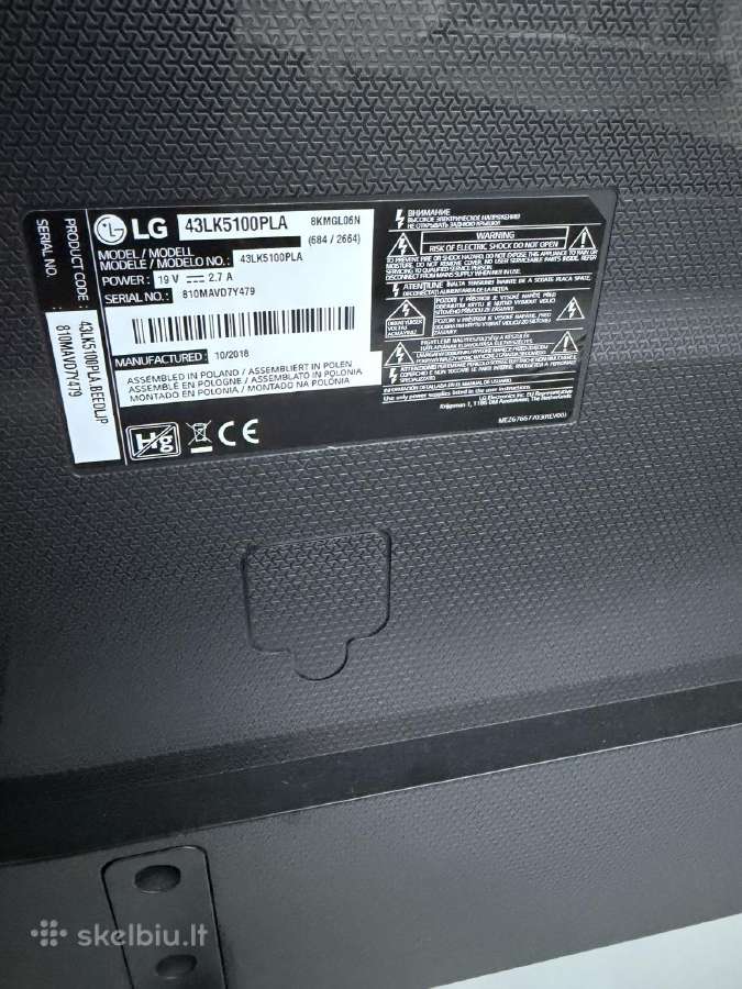 LG televizorius, modelis 43lk5100pla - nuotraukos Nr. 2