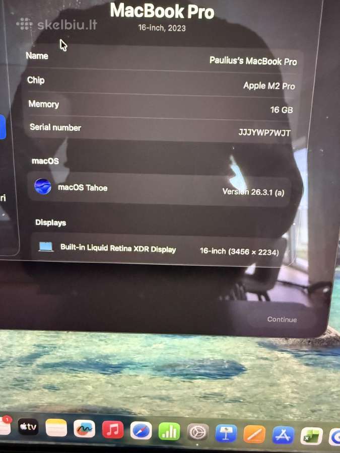 Parduodamas Apple MacBook Pro 16 (2023), M2 Pro, - nuotraukos Nr. 4