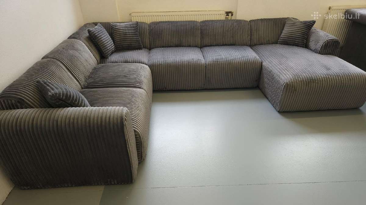 Nauja, didelė U formos kampinė sofa. - nuotraukos Nr. 2