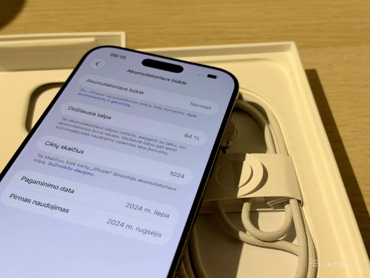 iPhone 16 Pro Max 256gb Black Titanium - nuotraukos Nr. 8