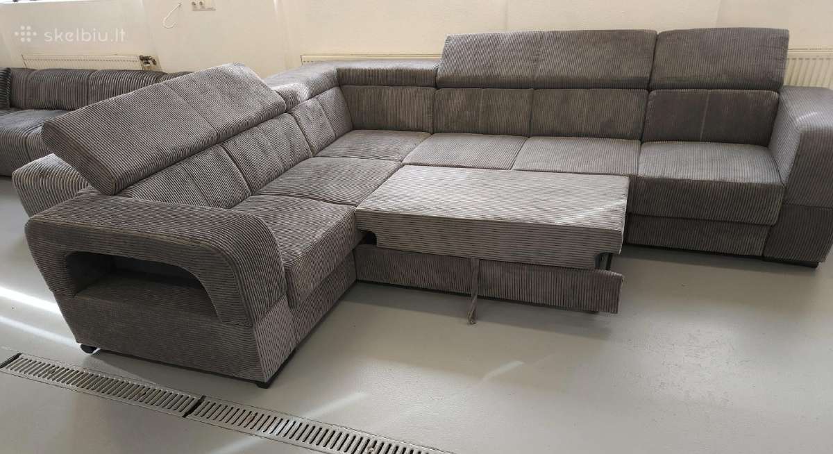 Nauja, kampinė sofa su lovos funkcija ir patalynės - nuotraukos Nr. 4