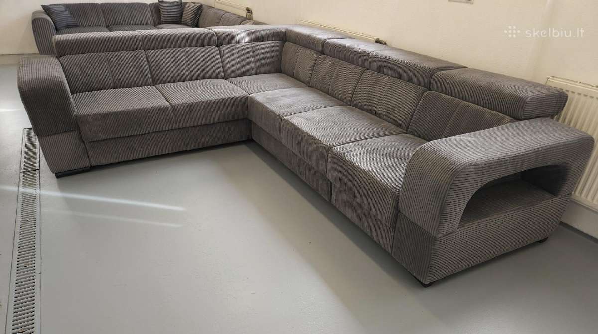 Nauja, kampinė sofa su lovos funkcija ir patalynės - nuotraukos Nr. 6