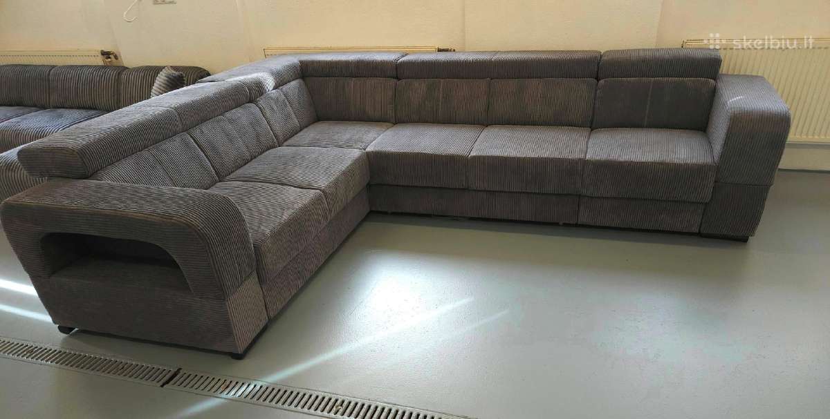 Nauja, kampinė sofa su lovos funkcija ir patalynės - nuotraukos Nr. 7