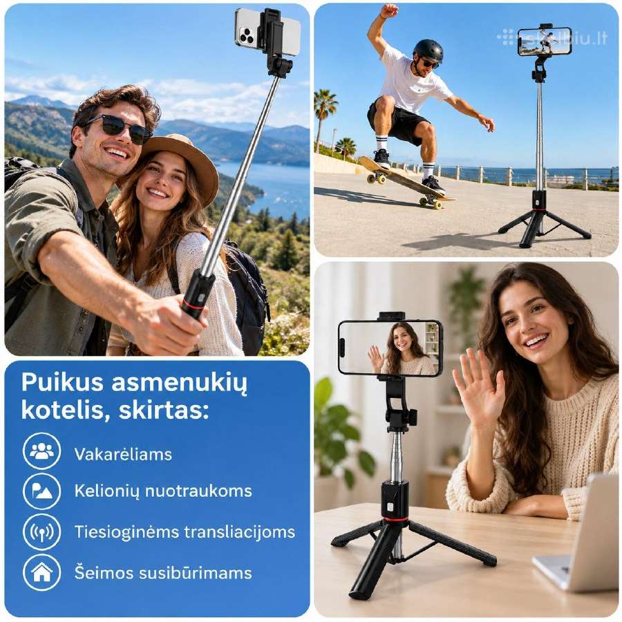 Stovas – asmenukių selfie lazda 170cm + pultelis - nuotraukos Nr. 5