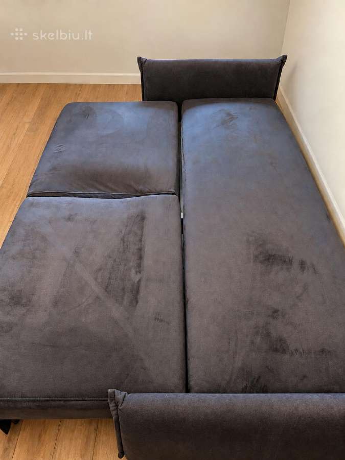 Veliūrinė sofa-lova 200x150 (su patalynės dėže) - nuotraukos Nr. 5