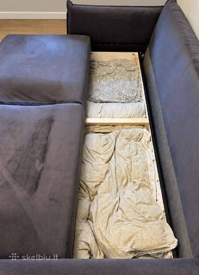 Veliūrinė sofa-lova 200x150 (su patalynės dėže) - nuotraukos Nr. 6