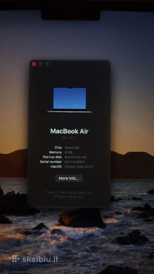 MacBook Air M2 2022 - nuotraukos Nr. 2