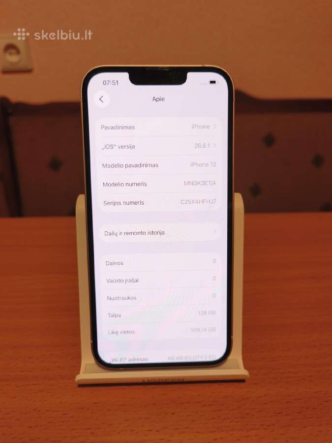 iPhone 13,128gb ,100% Battery health - nuotraukos Nr. 8