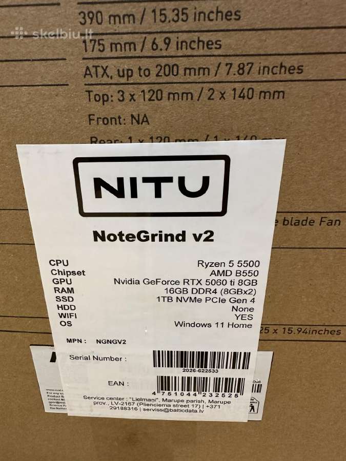 Ryzen5 5500 B550 Rtx 5060 Ti 16gb Ddr4 1tb Nvme - nuotraukos Nr. 10