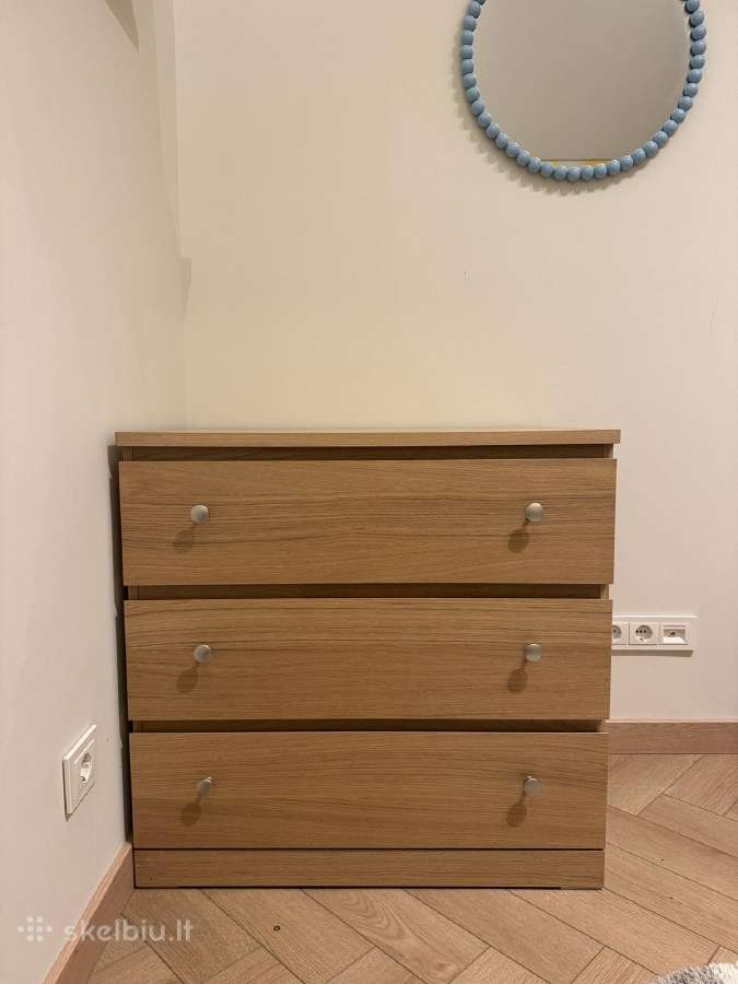 Storklinta Komoda su 3 stalčiais, ąžuolo raštas - nuotraukos Nr. 4