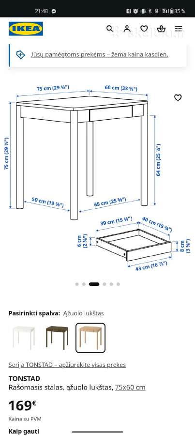 Ikea tonstad rašomasis stalas - nuotraukos Nr. 3