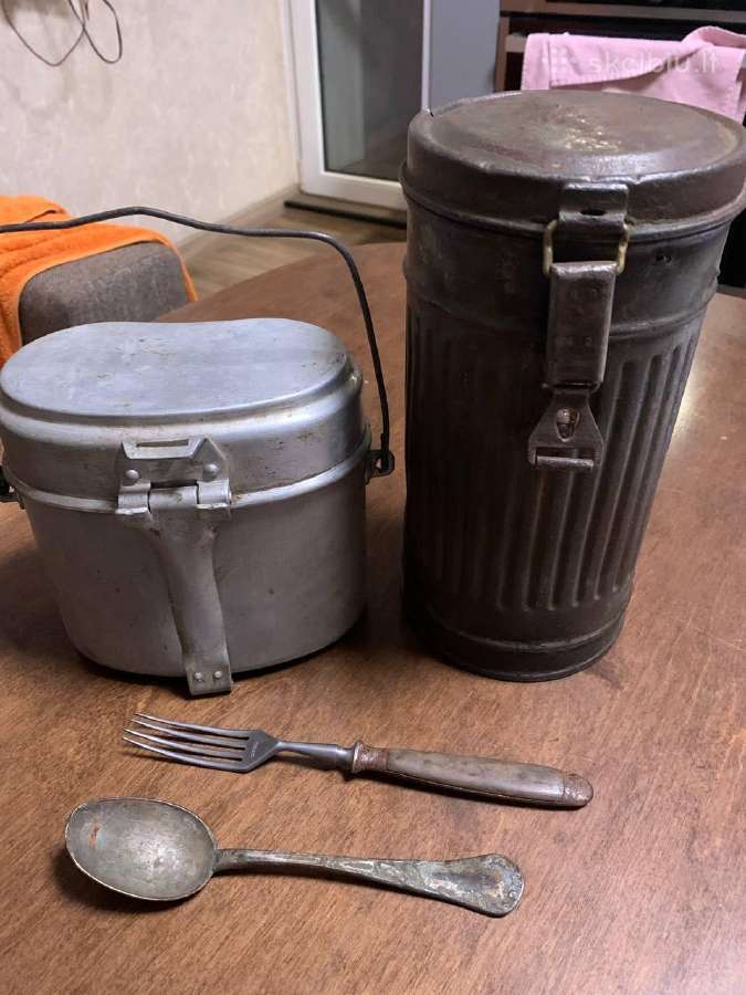 WWII Vokiška Dujokaukės Dėžė M38 + katiliukas - nuotraukos Nr. 2