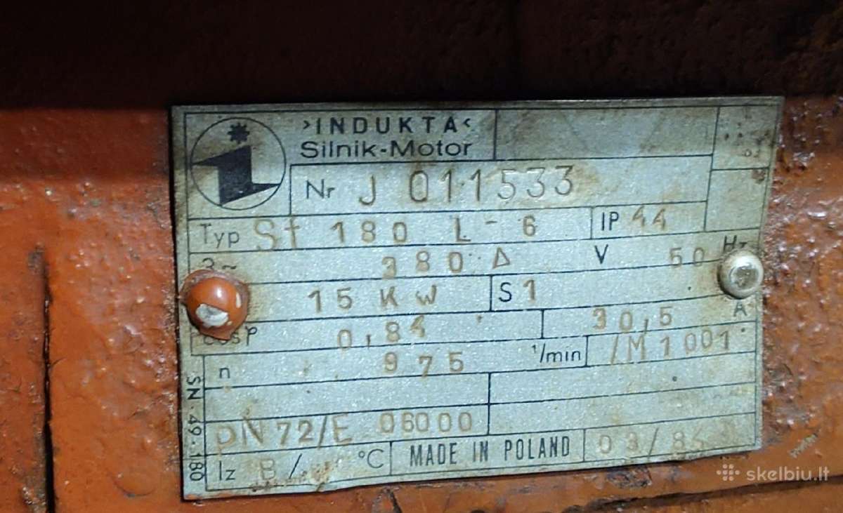 Trifazis elektros variklis 15 kw 975 aps - nuotraukos Nr. 5