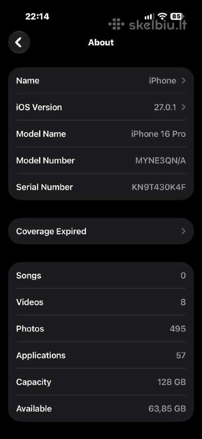 iPhone 16 pro 128gb 91% BH - nuotraukos Nr. 5