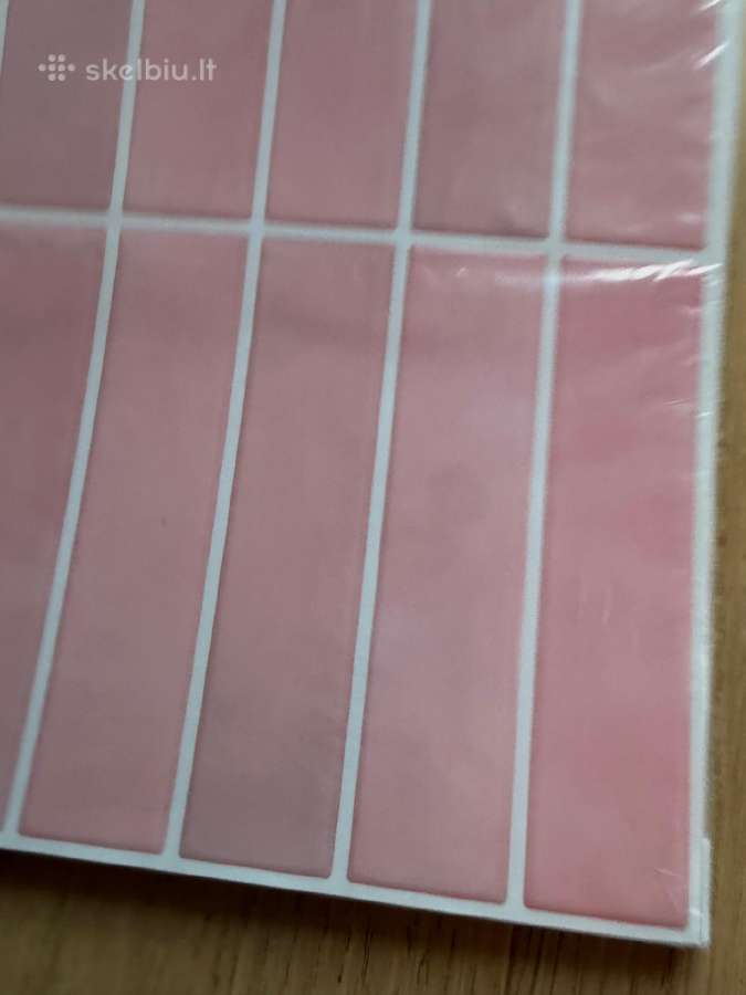 10 rausvų saviklijų 3D sienų plytelių rinkinys - nuotraukos Nr. 2