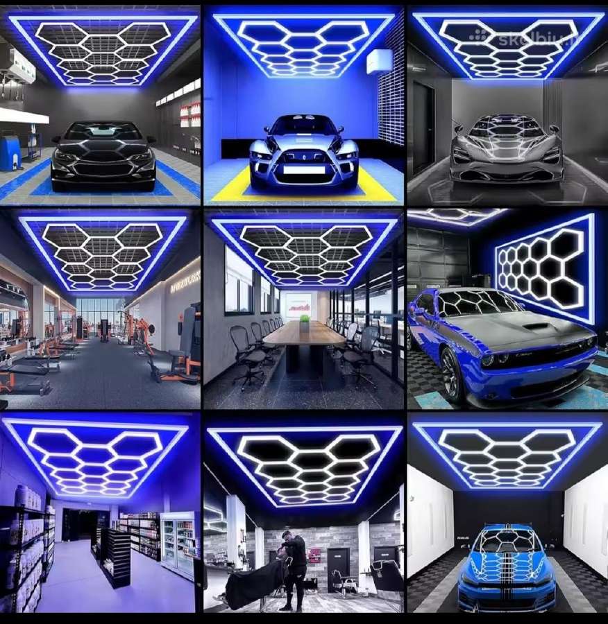 Hexagon LED 485cm*244cm garažo šviestuvas korinis - nuotraukos Nr. 3
