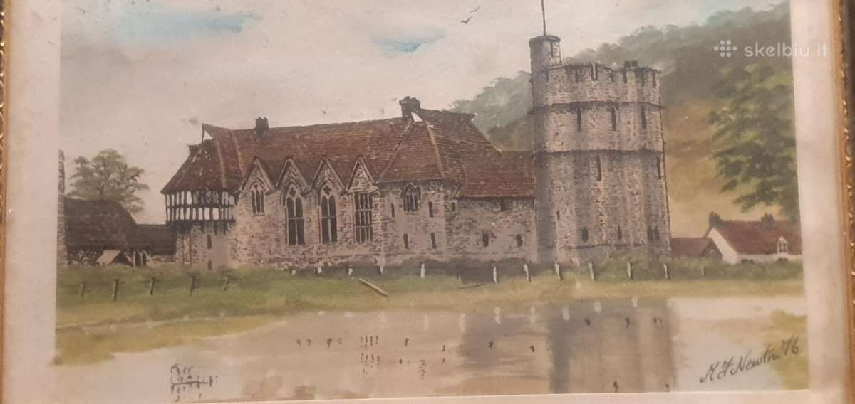Akvarelės paveikslas „Stokesay Castle“ - nuotraukos Nr. 6