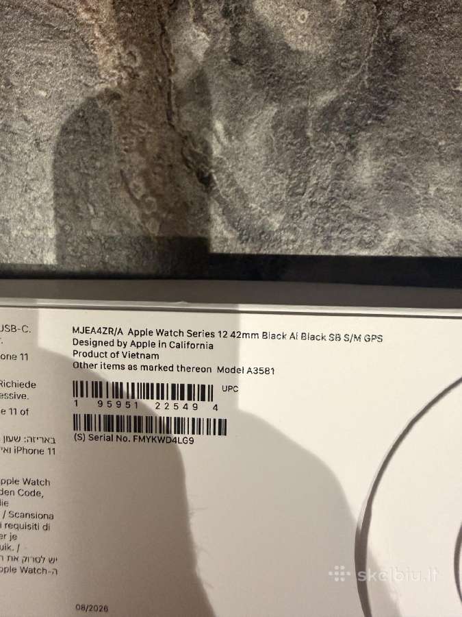 Naujas Apple watch 12 42mm Black - nuotraukos Nr. 2