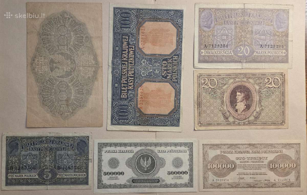 7 vnt Lenkiški Banknotai, kursavę ir Lietuvoje - nuotraukos Nr. 2