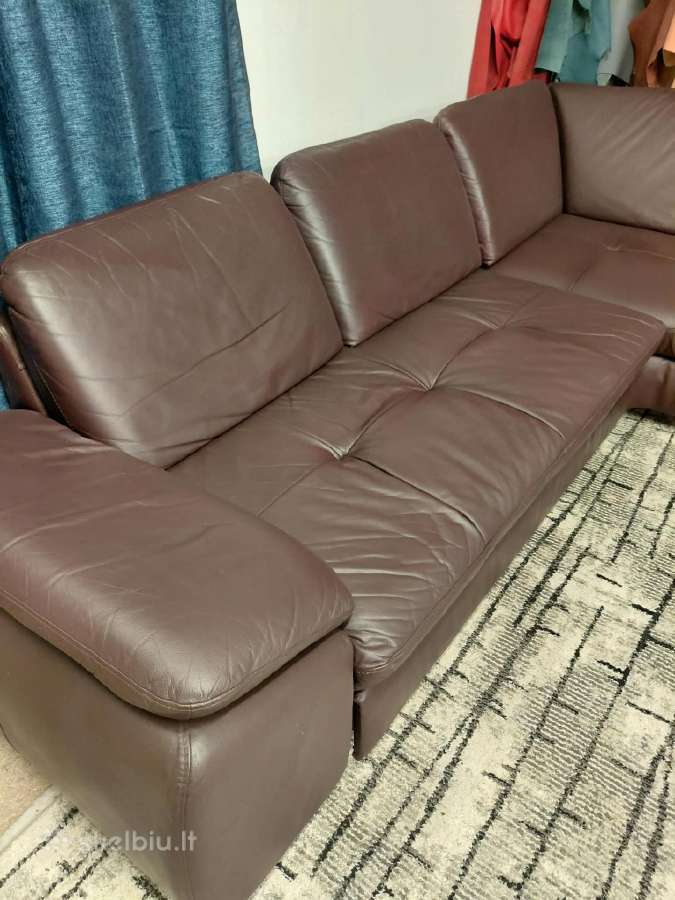 Naturalios odos kampas sofa lova - nuotraukos Nr. 6