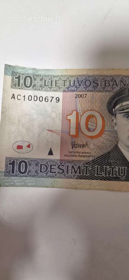 10 litu banknotas Ac serijos - nuotraukos Nr. 3