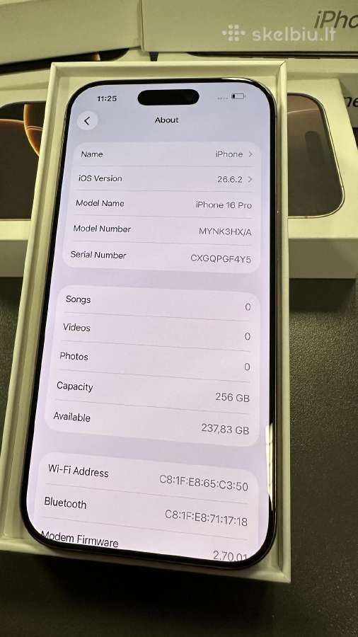 Kaip naujas iPhone 16 Pro 256gb su garantija - nuotraukos Nr. 4