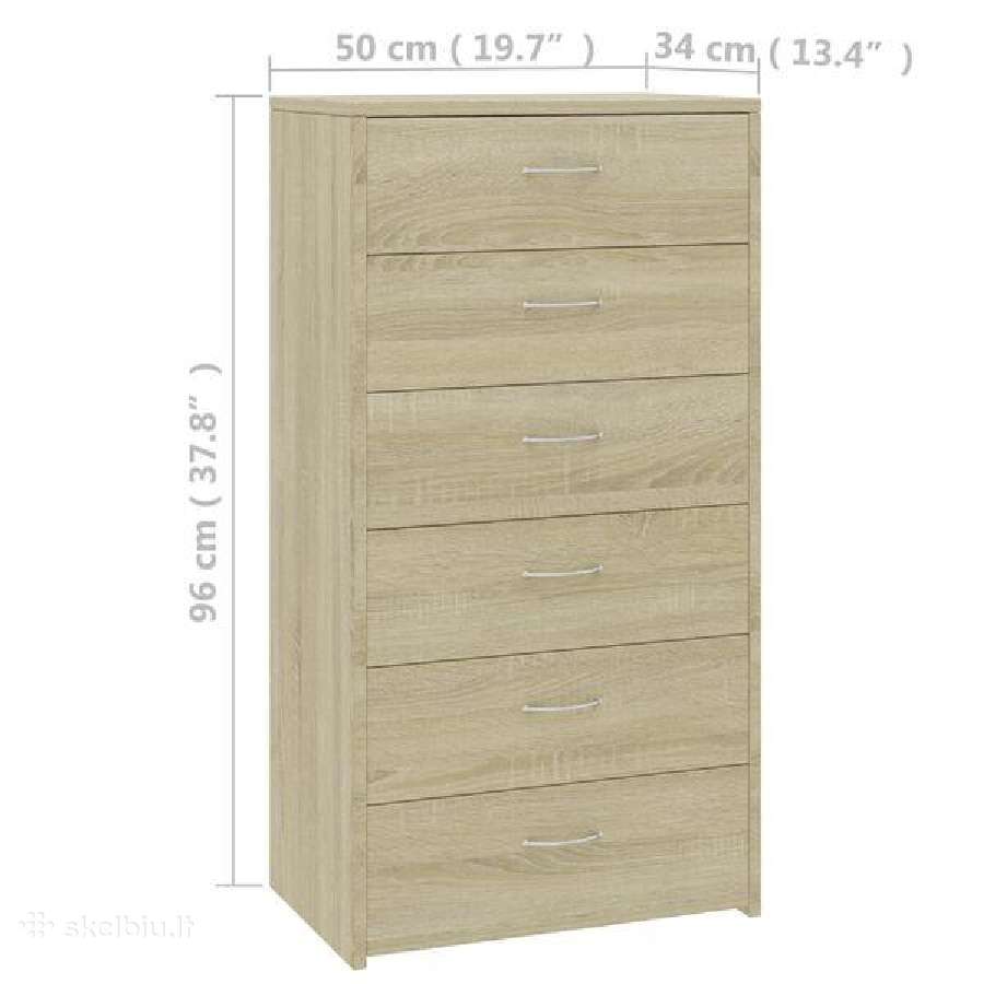 Šoninė spintelė su 6 stalčiais vidaxl(800669) - nuotraukos Nr. 5