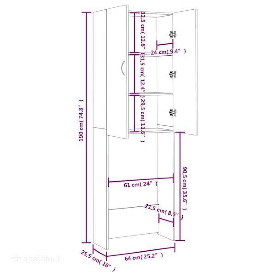 Skalbimo mašinos spintelė vidaxl(808413) - nuotraukos Nr. 4
