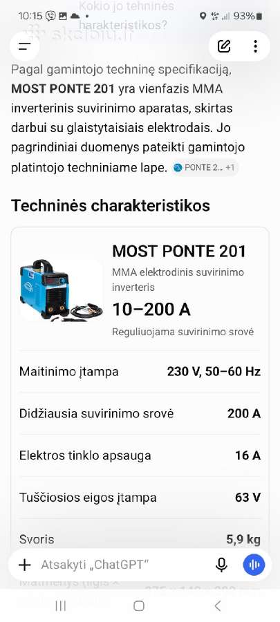 Mma Inverteris Most Ponte 201 - nuotraukos Nr. 2