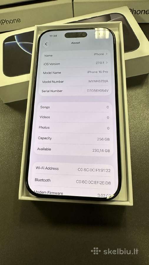 Apple iPhone 16 Pro 256gb su garantija - nuotraukos Nr. 3