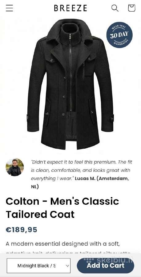 Colton - men's classic tailored coat iš - nuotraukos Nr. 6