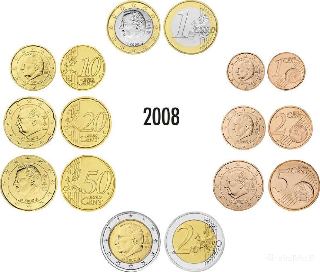 Belgijos euro monetu rinkinys 2008 - nuotraukos Nr. 2