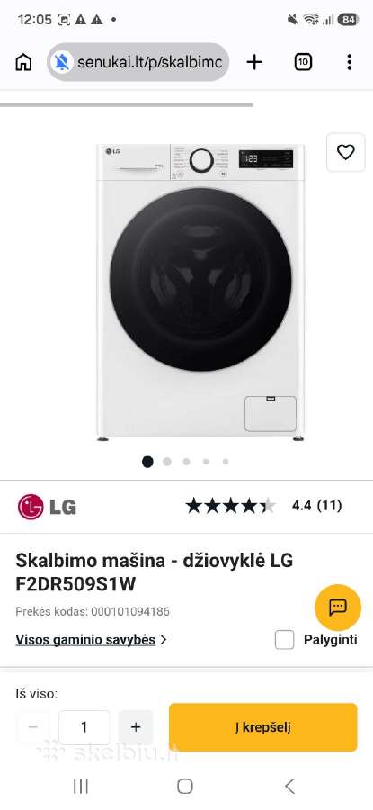 Skalbimo mašina - džiovyklė LG F2dr509s1w - nuotraukos Nr. 2